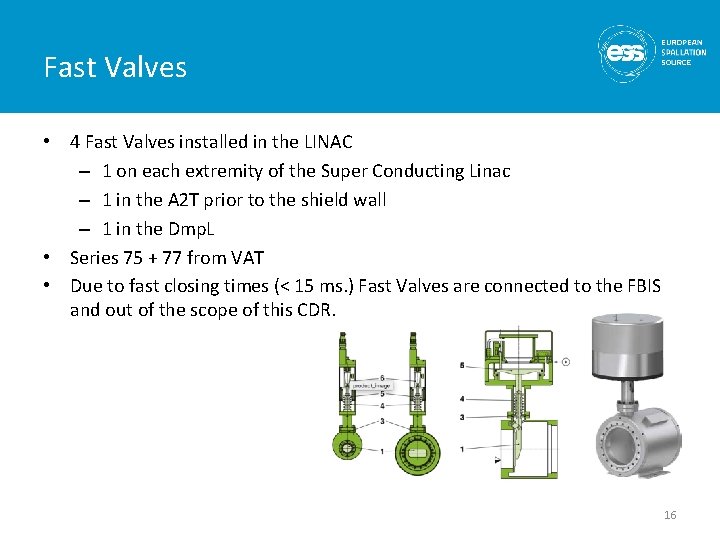 Fast Valves • 4 Fast Valves installed in the LINAC – 1 on each