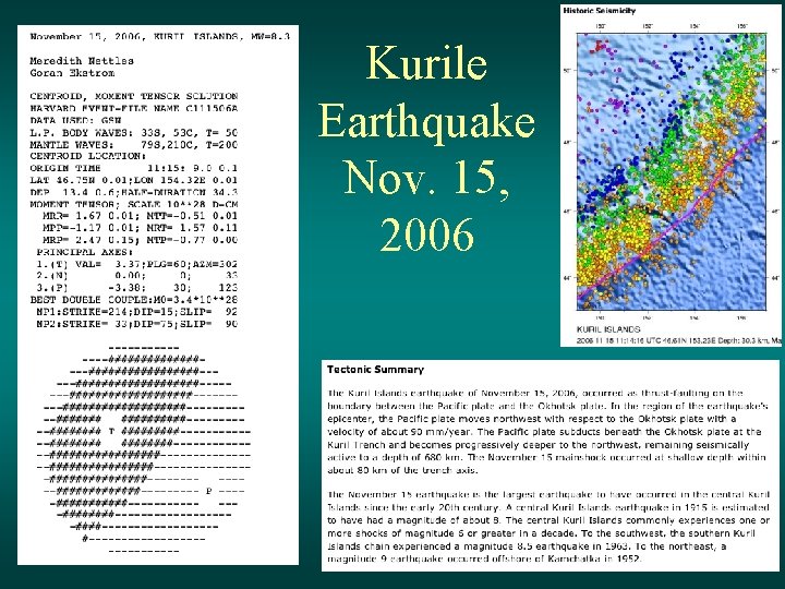 Kurile Earthquake Nov. 15, 2006 