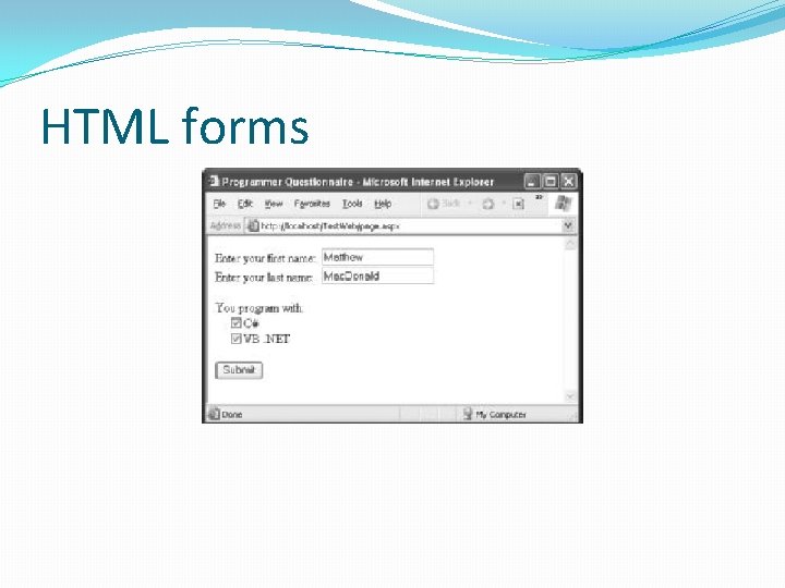 HTML forms 