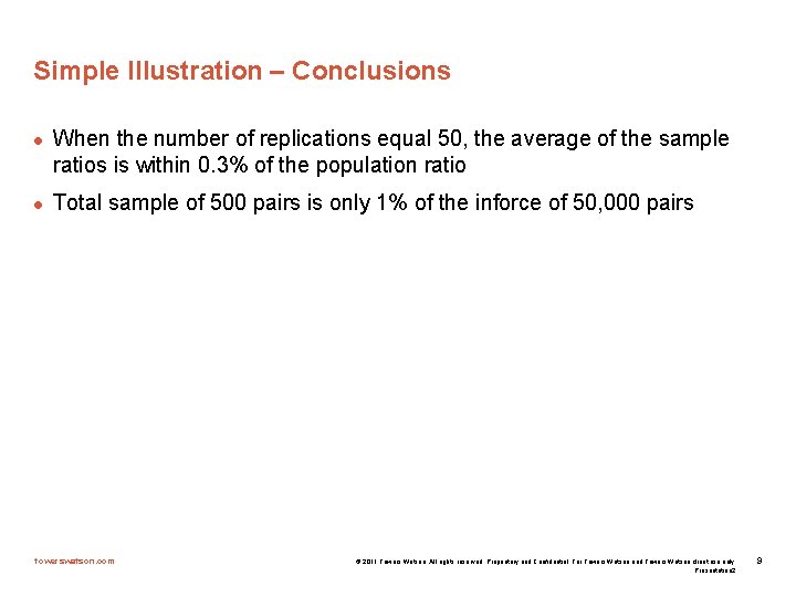 Simple Illustration – Conclusions l l When the number of replications equal 50, the