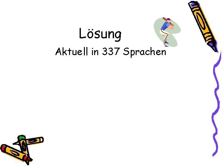 Lösung Aktuell in 337 Sprachen 