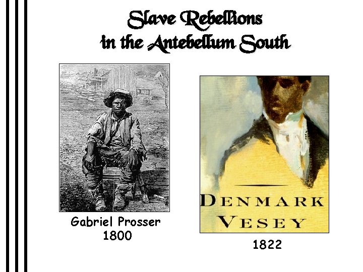 Slave Rebellions in the Antebellum South Gabriel Prosser 1800 1822 