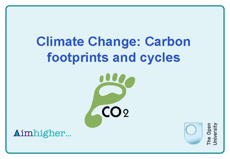 Climate Change: Carbon footprints and cycles 