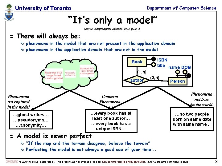 Department of Computer Science University of Toronto “It’s only a model” Source: Adapted from