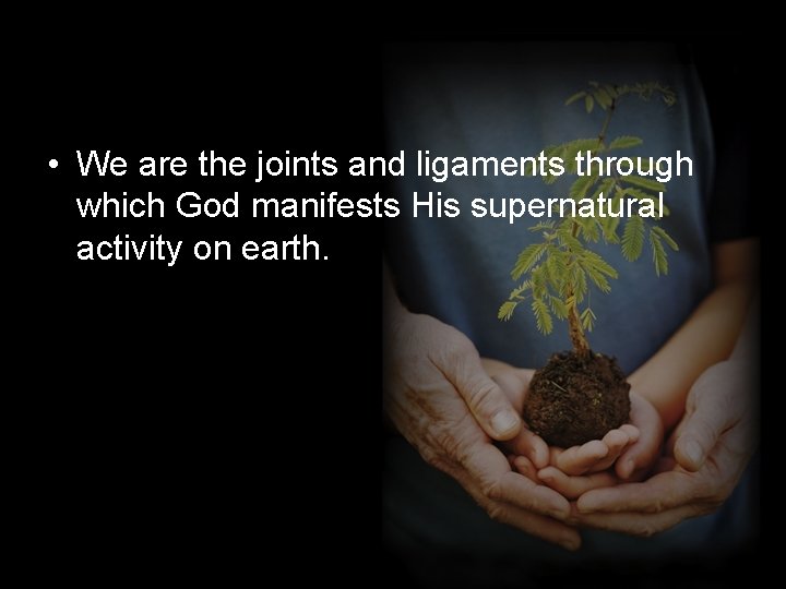  • We are the joints and ligaments through which God manifests His supernatural
