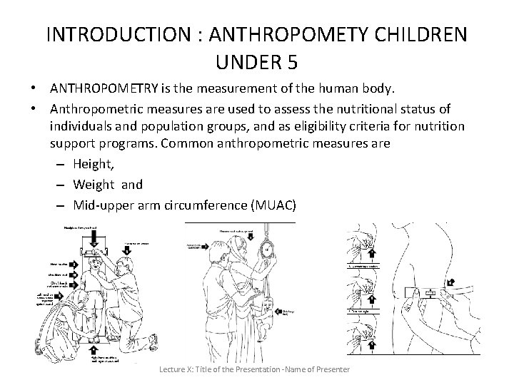 INTRODUCTION : ANTHROPOMETY CHILDREN UNDER 5 • ANTHROPOMETRY is the measurement of the human INTRODUCTION : ANTHROPOMETY CHILDREN UNDER 5 • ANTHROPOMETRY is the measurement of the human