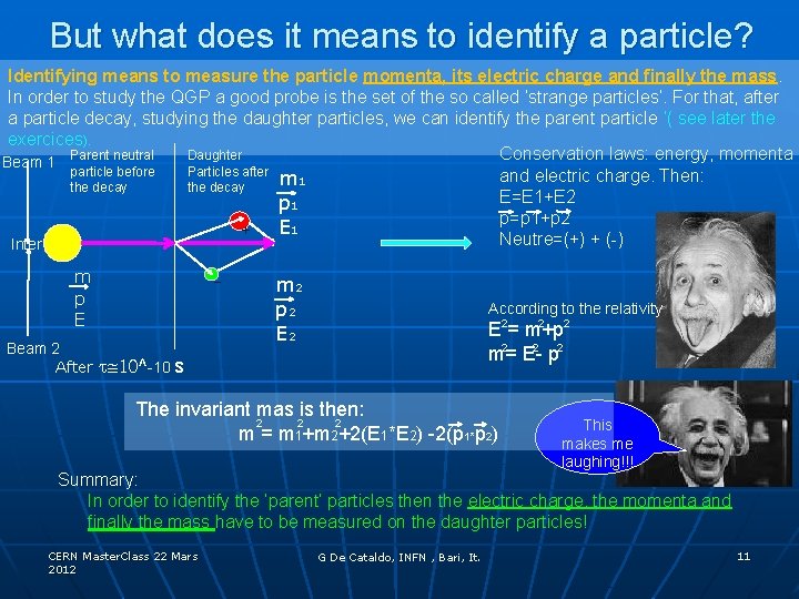 But what does it means to identify a particle? Identifying means to measure the