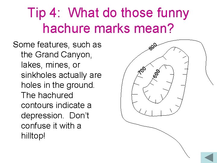 Tip 4: What do those funny hachure marks mean? 0 0 7 0 0