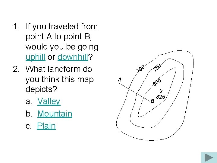 1. If you traveled from point A to point B, would you be going