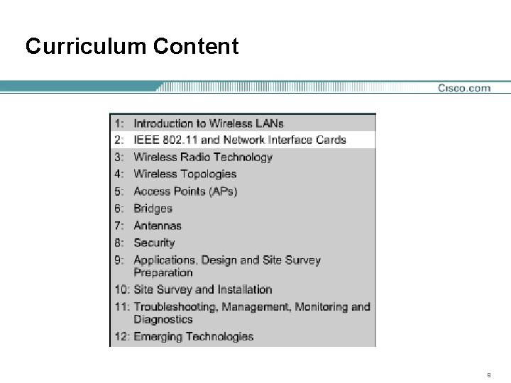 Curriculum Content 9 