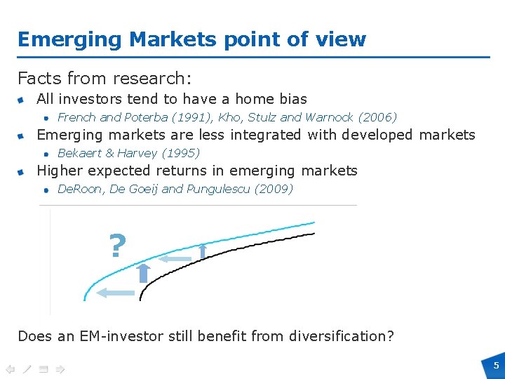 Emerging Markets point of view Facts from research: All investors tend to have a