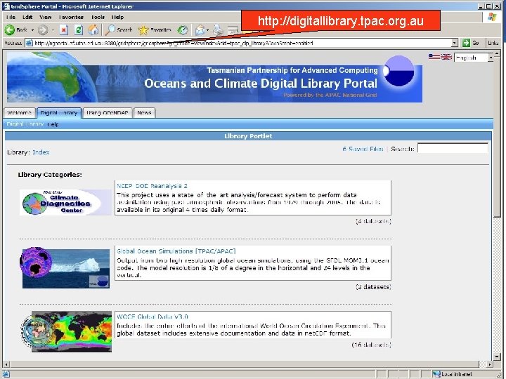 http: //digitallibrary. tpac. org. au Portal: Main Page TPAC 