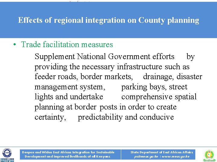 Sub-title FR 11 TH MAR EAC HEALTH PROJECTS AND PROGRAMMES STAKEHOLDERS SENSITIZATION WORKSHOP Effects