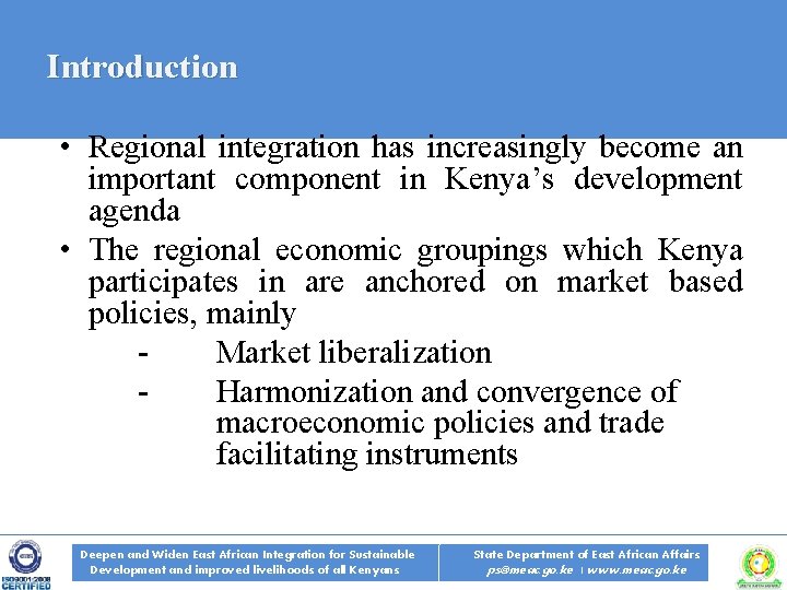 Sub-title FR 11 TH MAR Introduction EAC HEALTH PROJECTS AND PROGRAMMES STAKEHOLDERS SENSITIZATION WORKSHOP