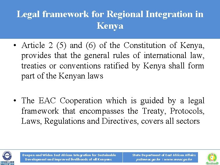 Sub-title FR 11 TH EAC HEALTH PROJECTS AND PROGRAMMES STAKEHOLDERS SENSITIZATION WORKSHOP MAR Legal