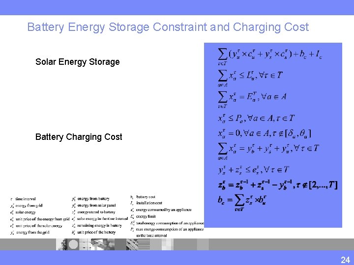 Battery Energy Storage Constraint and Charging Cost Solar Energy Storage Battery Charging Cost 24