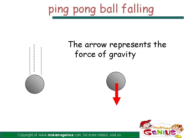 ping pong ball falling The arrow represents the force of gravity Copyright of www. ping pong ball falling The arrow represents the force of gravity Copyright of www.