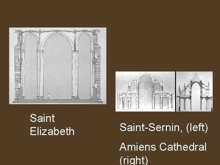 Saint Elizabeth Saint-Sernin, (left) Amiens Cathedral (right) 