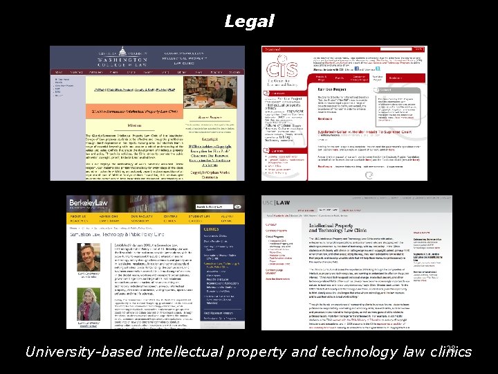 Legal 28 University-based intellectual property and technology law clinics 