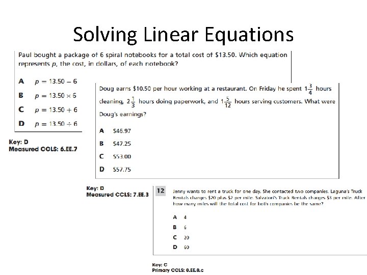 Solving Linear Equations 