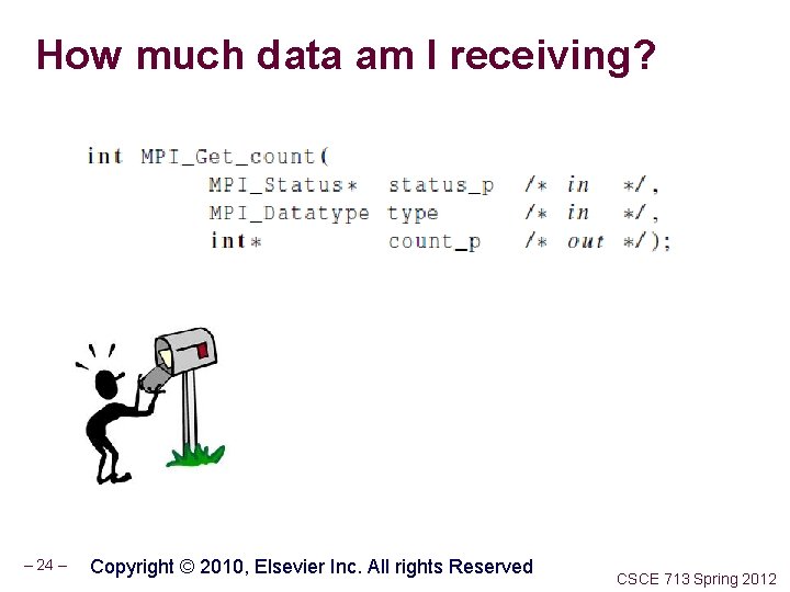 How much data am I receiving? – 24 – Copyright © 2010, Elsevier Inc.