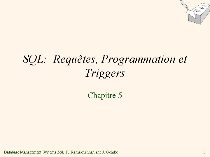 SQL Requtes Programmation et Triggers Chapitre 5 Database