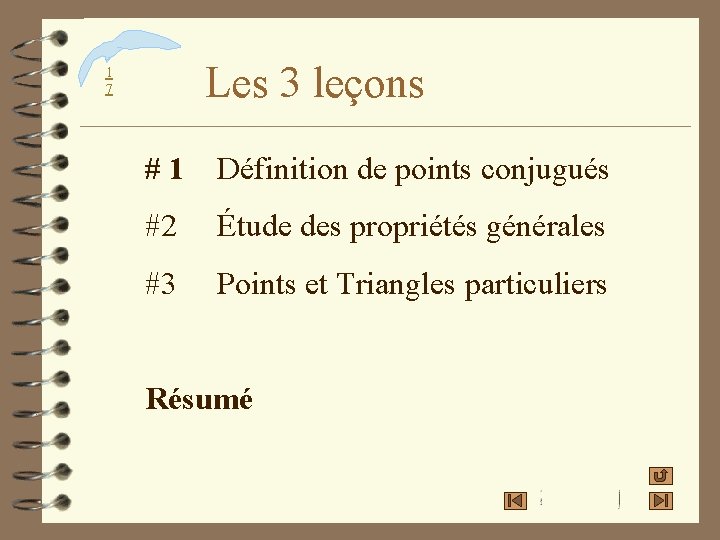 Les 3 leçons 1 7 #1 Définition de points conjugués #2 Étude des propriétés