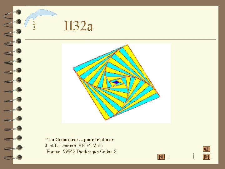 2 3 II 32 a "La Géométrie …pour le plaisir J. et L. Denière