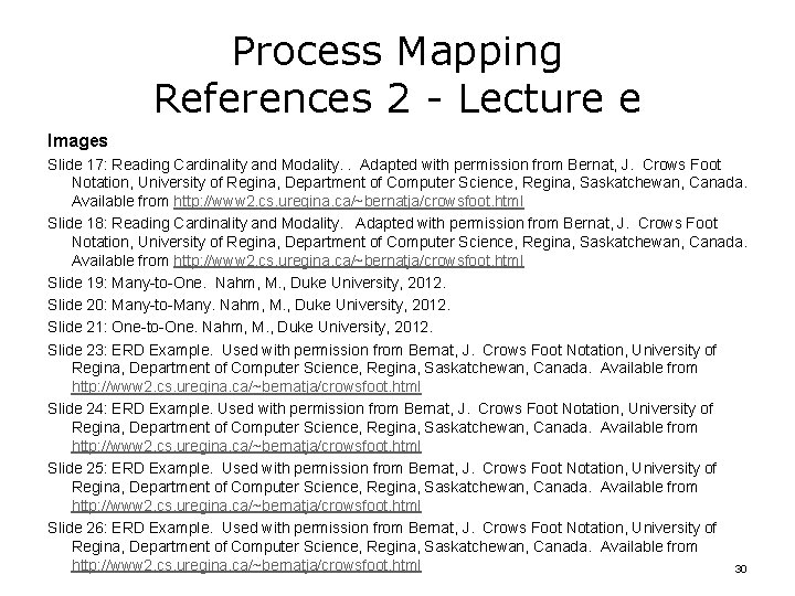Process Mapping References 2 - Lecture e Images Slide 17: Reading Cardinality and Modality.