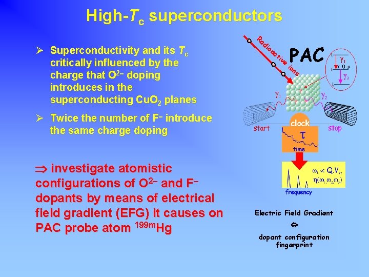 High-Tc superconductors Ø Superconductivity and its Tc critically influenced by the charge that O