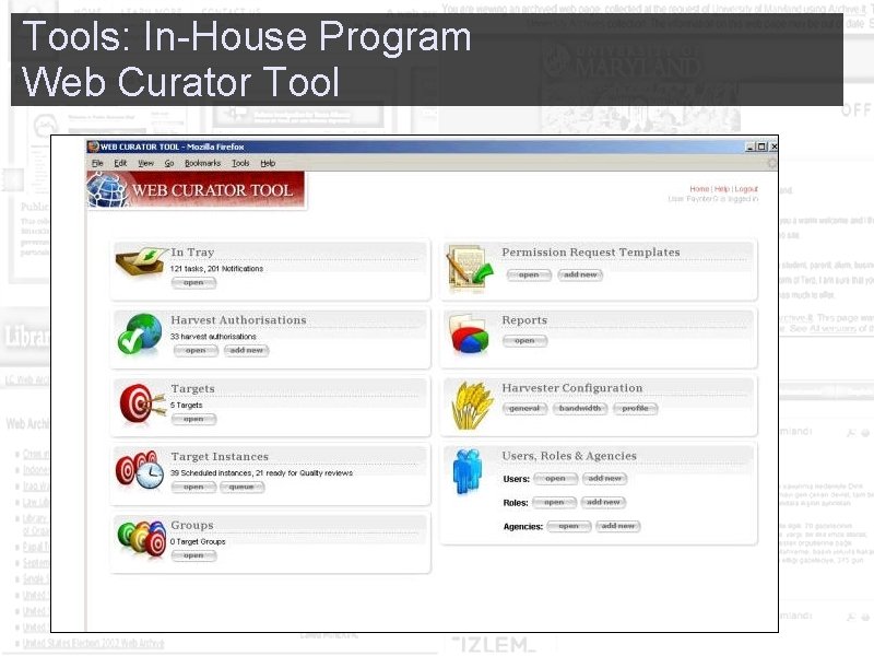  Tools: In-House Program Web Curator Tool 