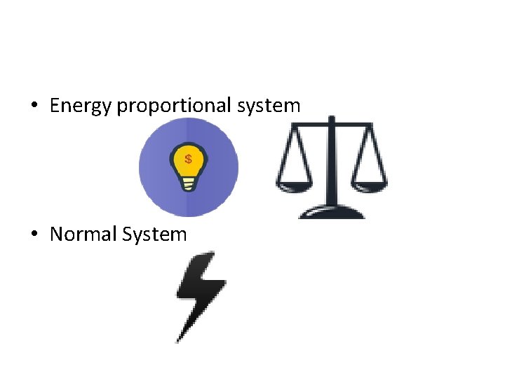  • Energy proportional system • Normal System 