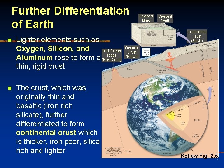 Further Differentiation of Earth n n Lighter elements such as Oxygen, Silicon, and Mid-Ocean
