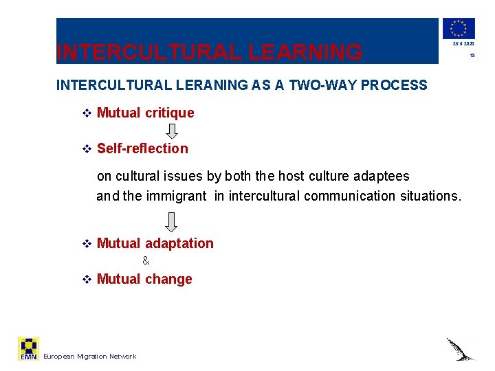 INTERCULTURAL LEARNING 25. 9. 2020 INTERCULTURAL LERANING AS A TWO-WAY PROCESS v Mutual critique