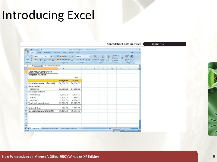 Introducing Excel New Perspectives on Microsoft Office 2007: Windows XP Edition XP 5 