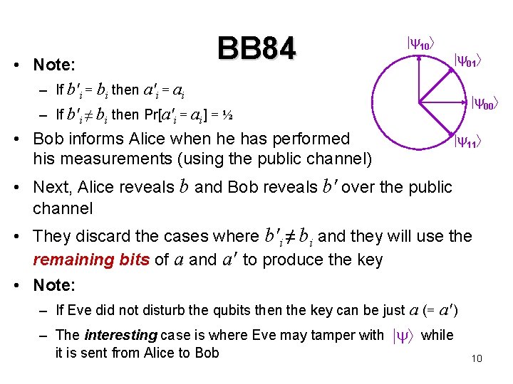 BB 84 10 • Note: – If b'i = bi then a'i = ai