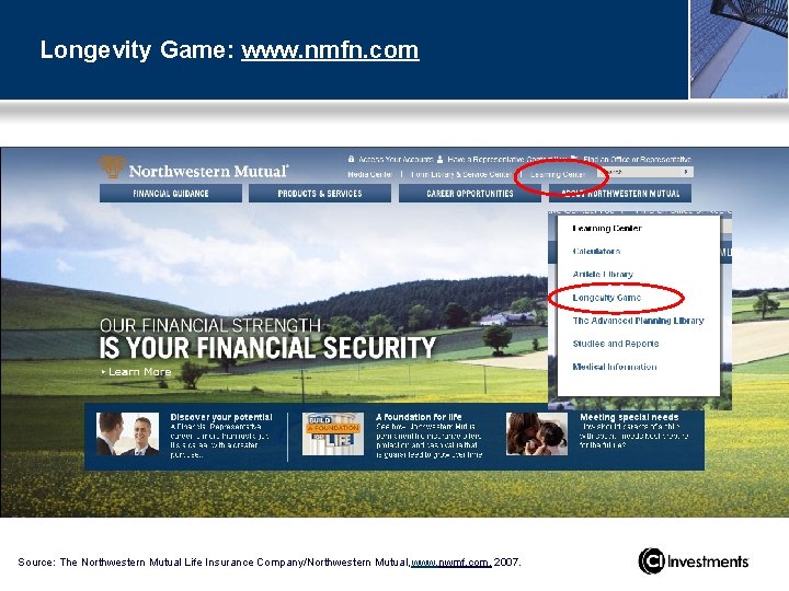 Longevity Game: www. nmfn. com Source: The Northwestern Mutual Life Insurance Company/Northwestern Mutual, www.