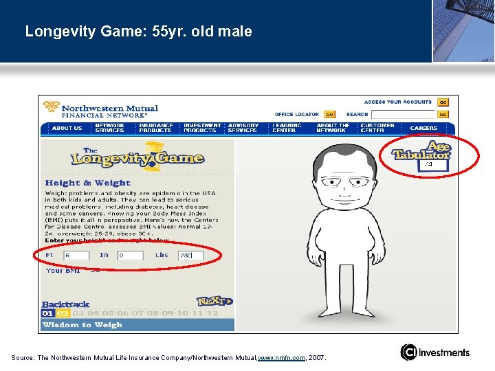 Longevity Game: 55 yr. old male Source: The Northwestern Mutual Life Insurance Company/Northwestern Mutual,