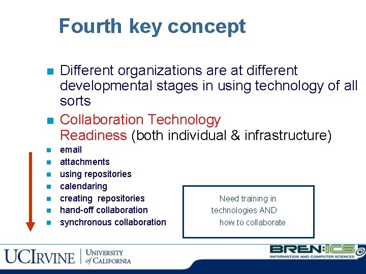 Fourth key concept n n n n n Different organizations are at different developmental