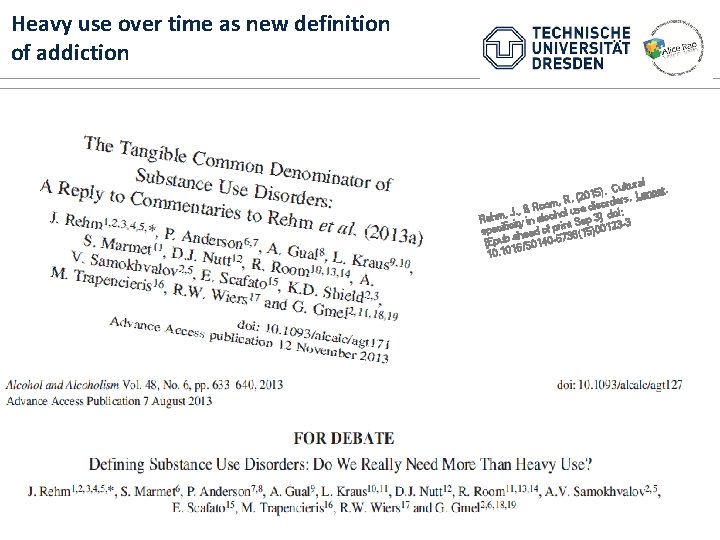 Heavy use over time as new definition of addiction ltural ). Cu Lancet. 5