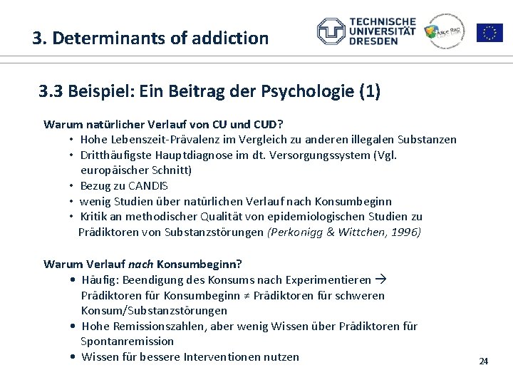  3. Determinants of addiction 1. ALICE RAP 3. 3 Beispiel: Ein Beitrag der