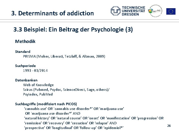  3. Determinants of addiction 1. ALICE RAP 3. 3 Beispiel: Ein Beitrag der