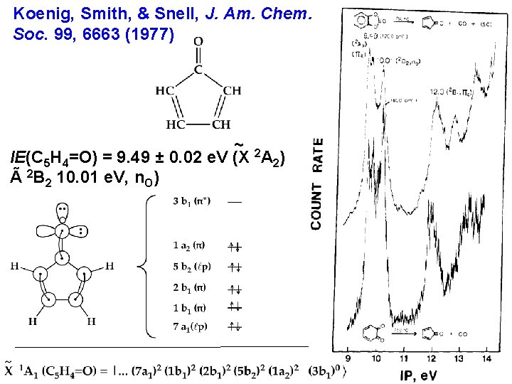 Koenig, Smith, & Snell, J. Am. Chem. Soc. 99, 6663 (1977) ~ 2 IE(C