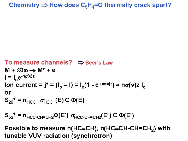 Chemistry How does C 5 H 4=O thermally crack apart? To measure channels? Beer’s