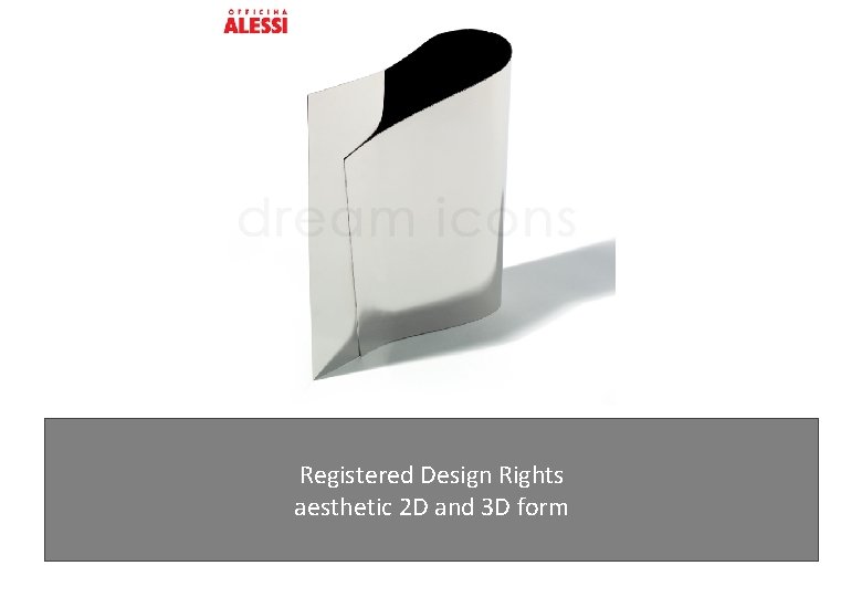 Registered Design Rights aesthetic 2 D and 3 D form 