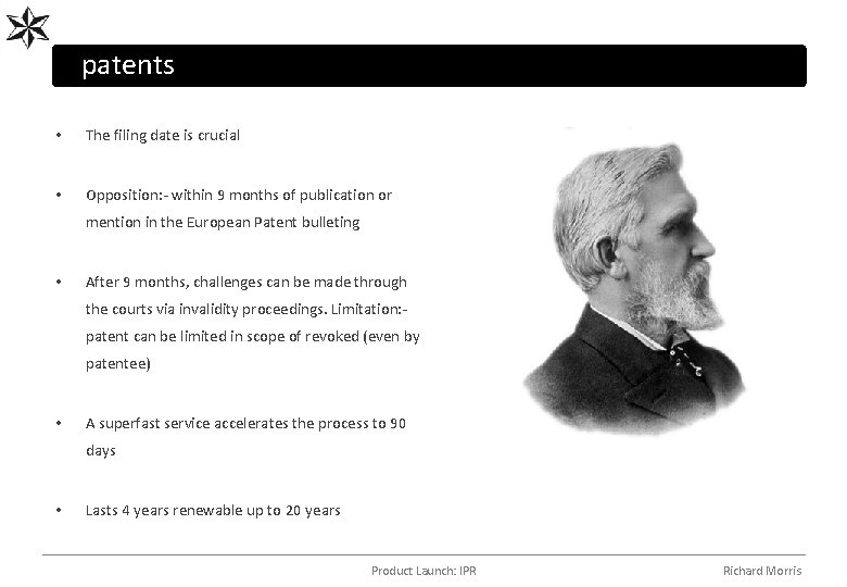 patents • The filing date is crucial • Opposition: - within 9 months of