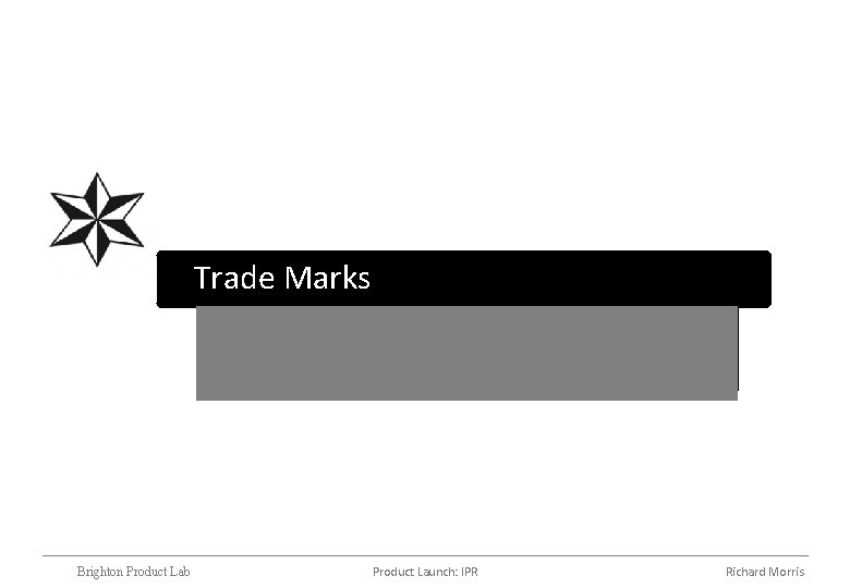 Trade Marks Brighton Product Lab Product Launch: IPR Richard Morris 