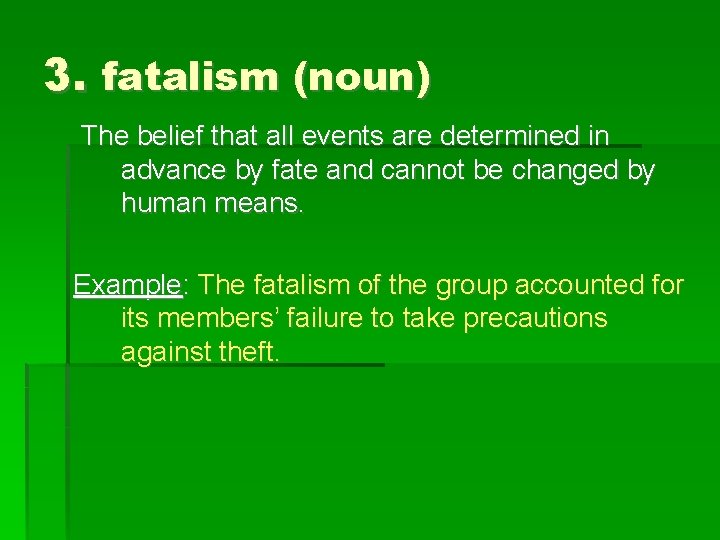 Fatalism Examples Vocabulary Lesson 2 Luck and Whim 1 2