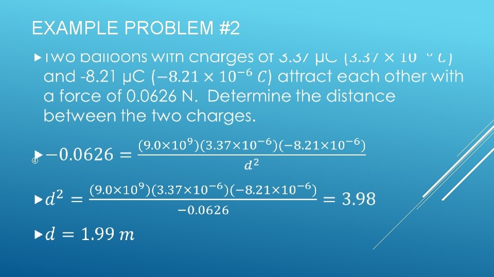 EXAMPLE PROBLEM #2 