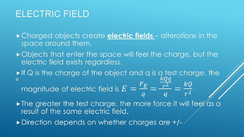 ELECTRIC FIELD 